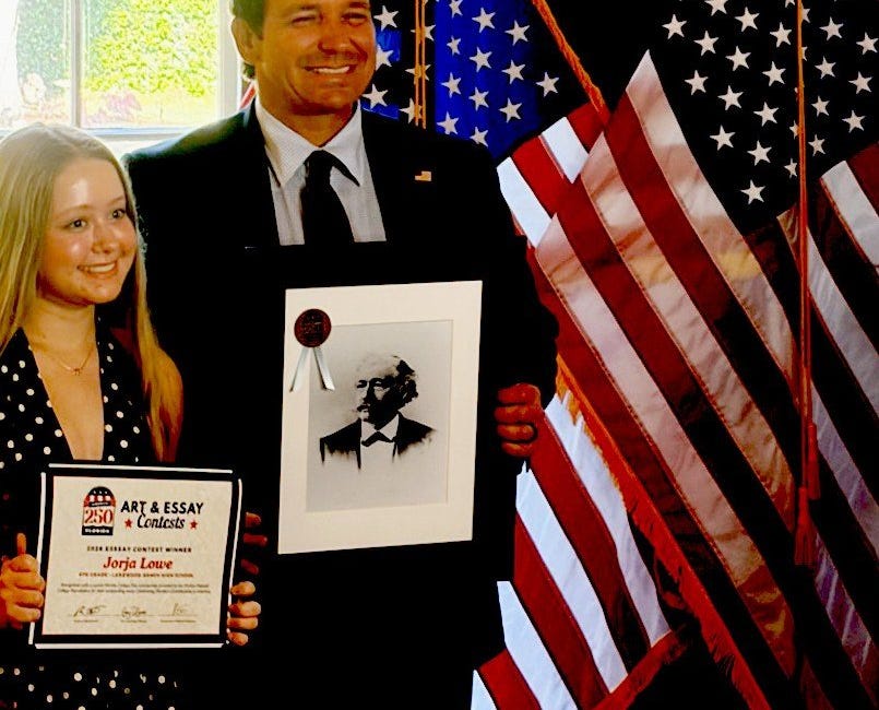 Lakewood Ranch High Student Wins Statewide America250FL Essay Scholarship