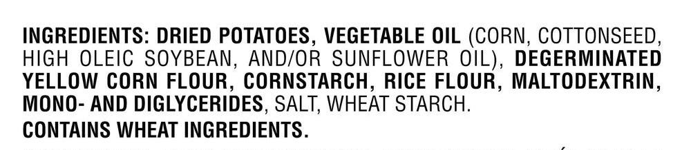 Pringles Potato Crisps, Original-Ingredients