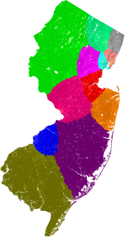 New Jersey Congress congressional district map, current