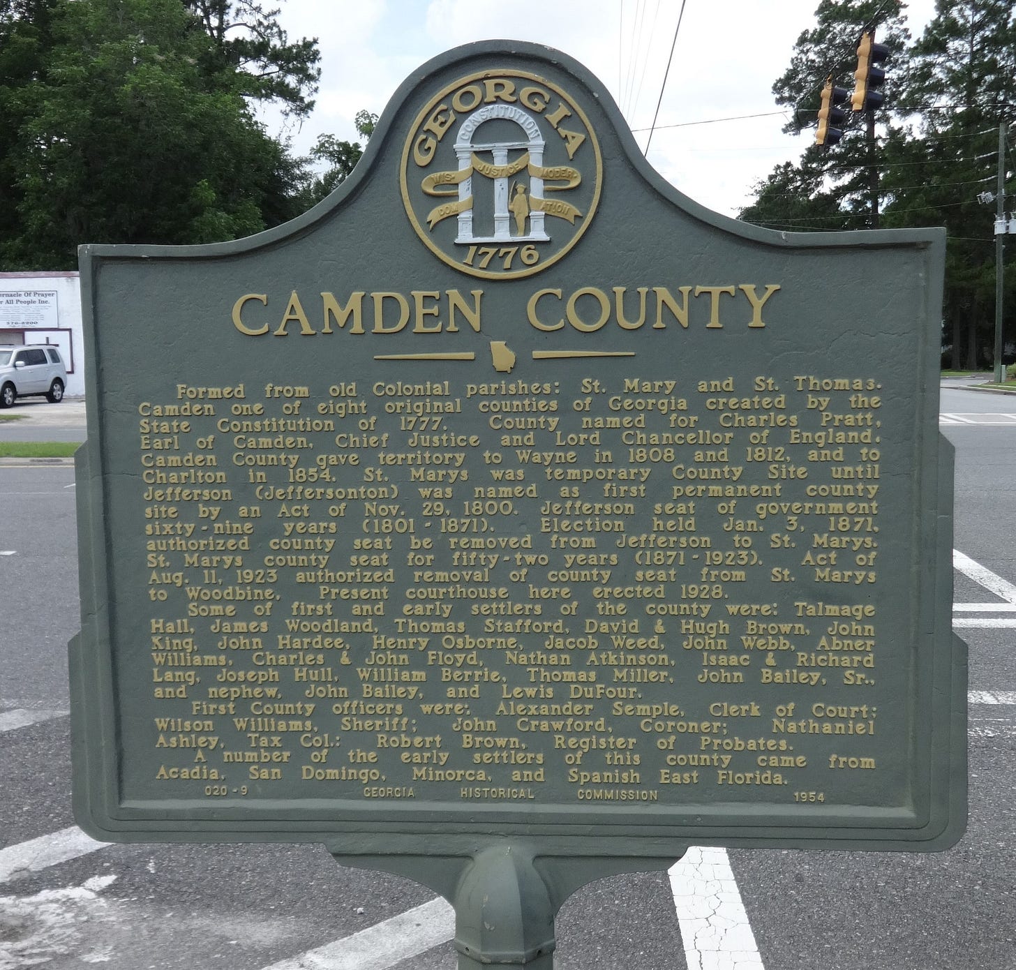 Camden County marker Camden County marker