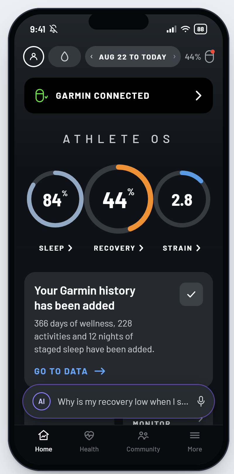 Can We Make It Better? Part 4: WHOOP Health & Recovery Screens