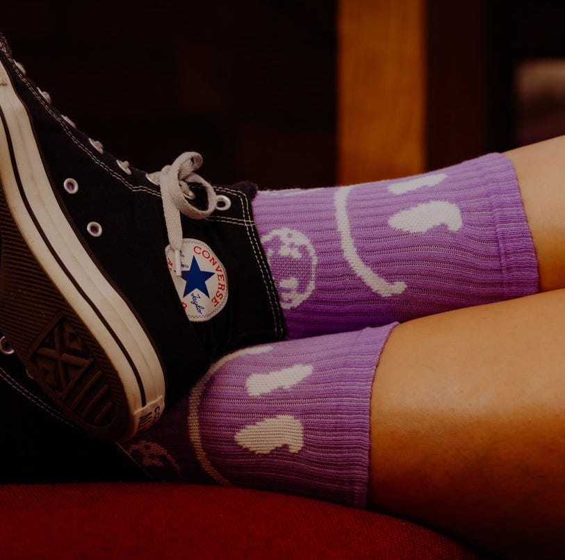 Smile Socks - Lilac