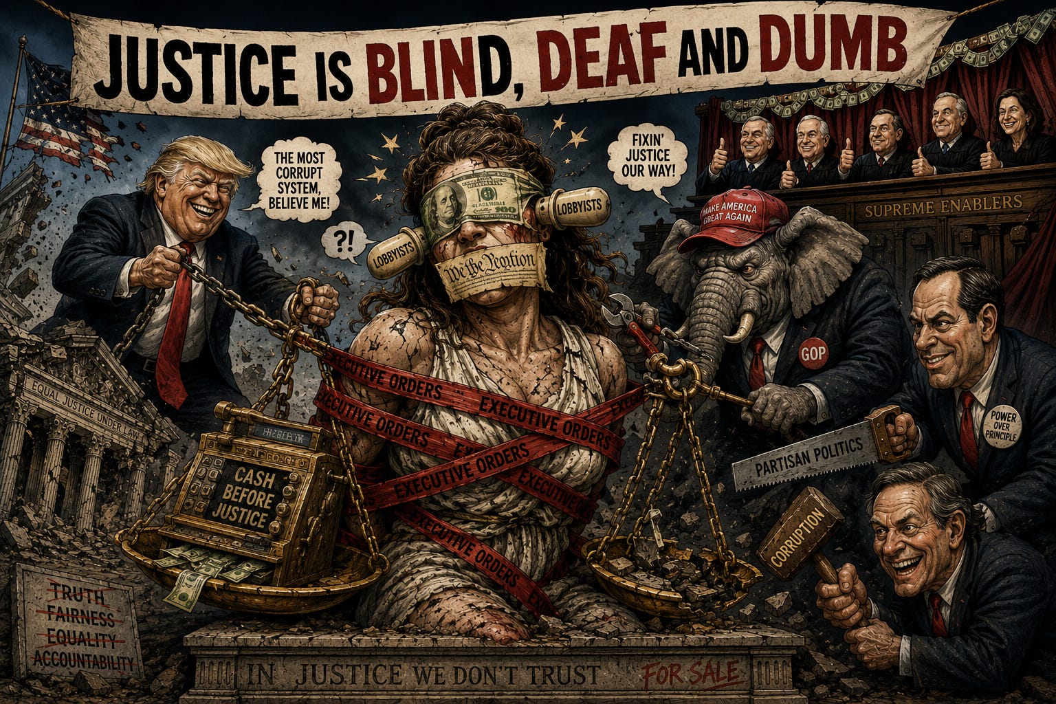 Justice Is Blind, Deaf, Dumb, and Corrupt as Hell