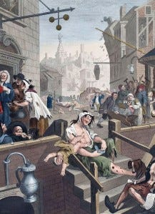 Gin Lane, a 1751 engraving by William Hogarth
