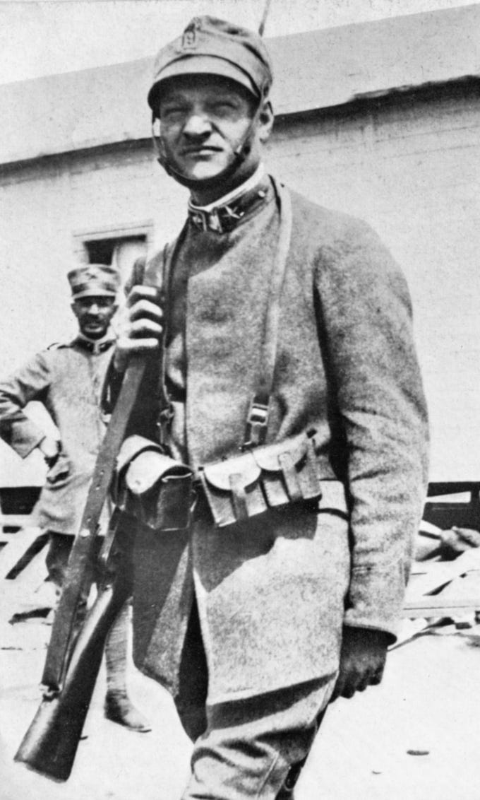 Ungaretti in Italian infantry uniform during World War I Ungaretti in Italian infantry uniform during World War I