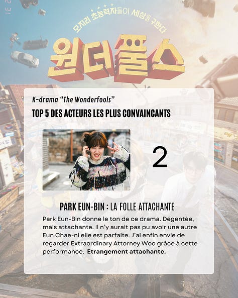 TOP 5 des Acteurs du K-drama the wonderfools