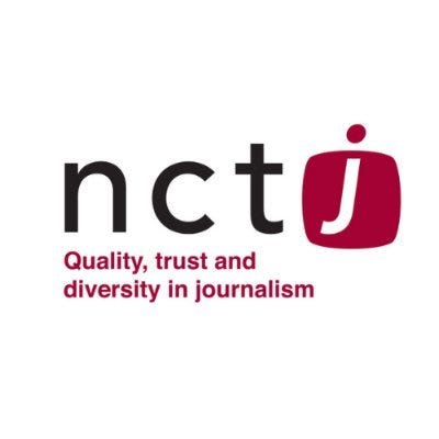 the logo for the national training council of journalists.