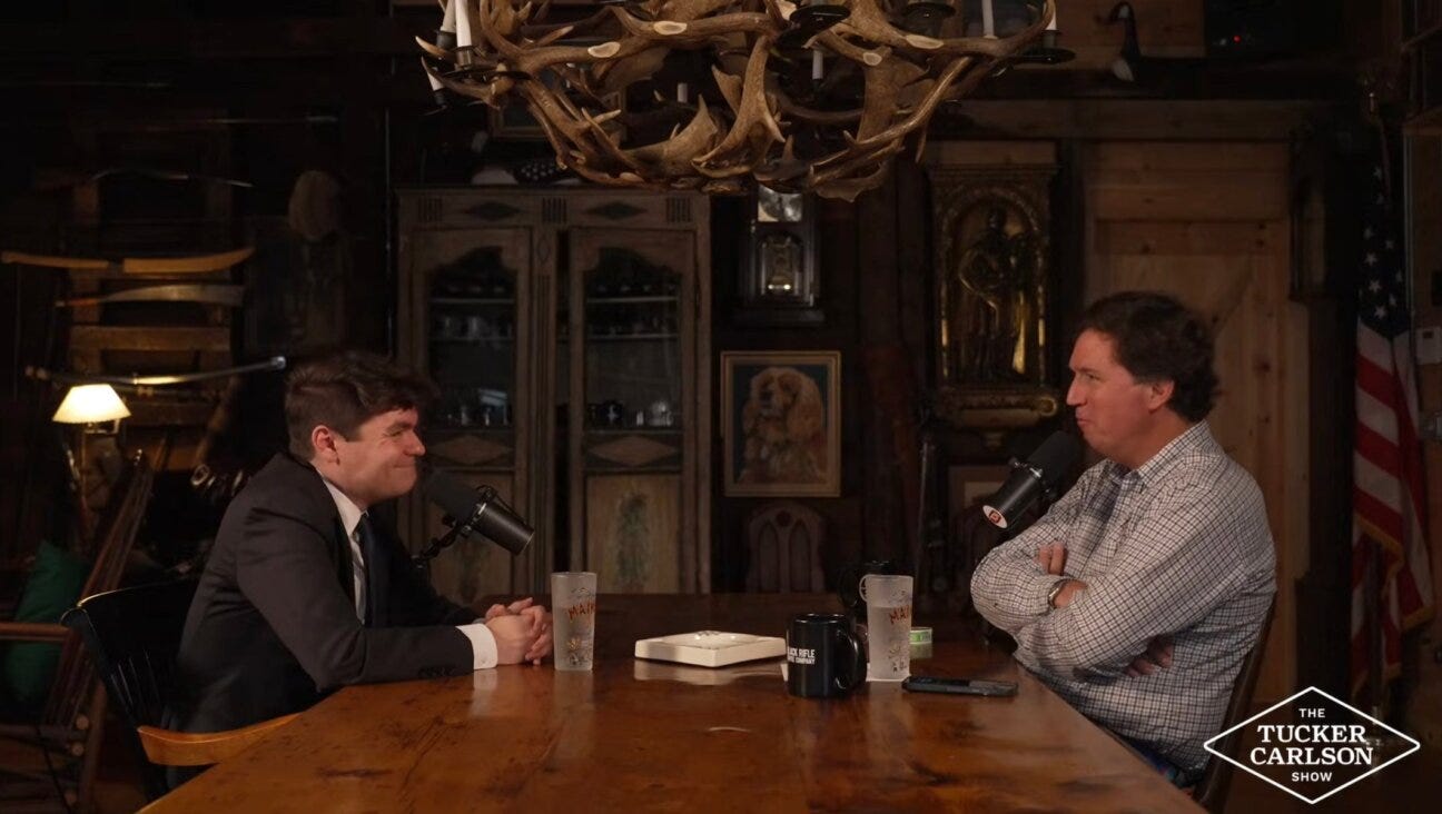 Tucker Carlson hosts Nick Fuentes for a friendly conversation about 'these  Zionist Jews' – The Forward