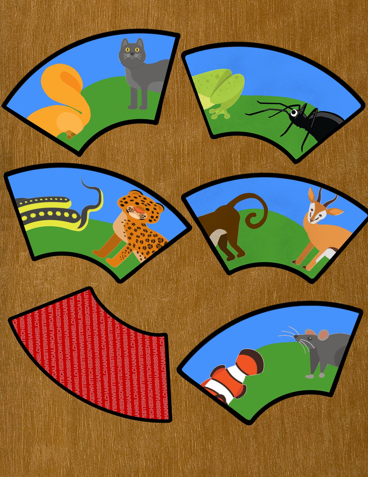 Some baffling tiles with animals on them.