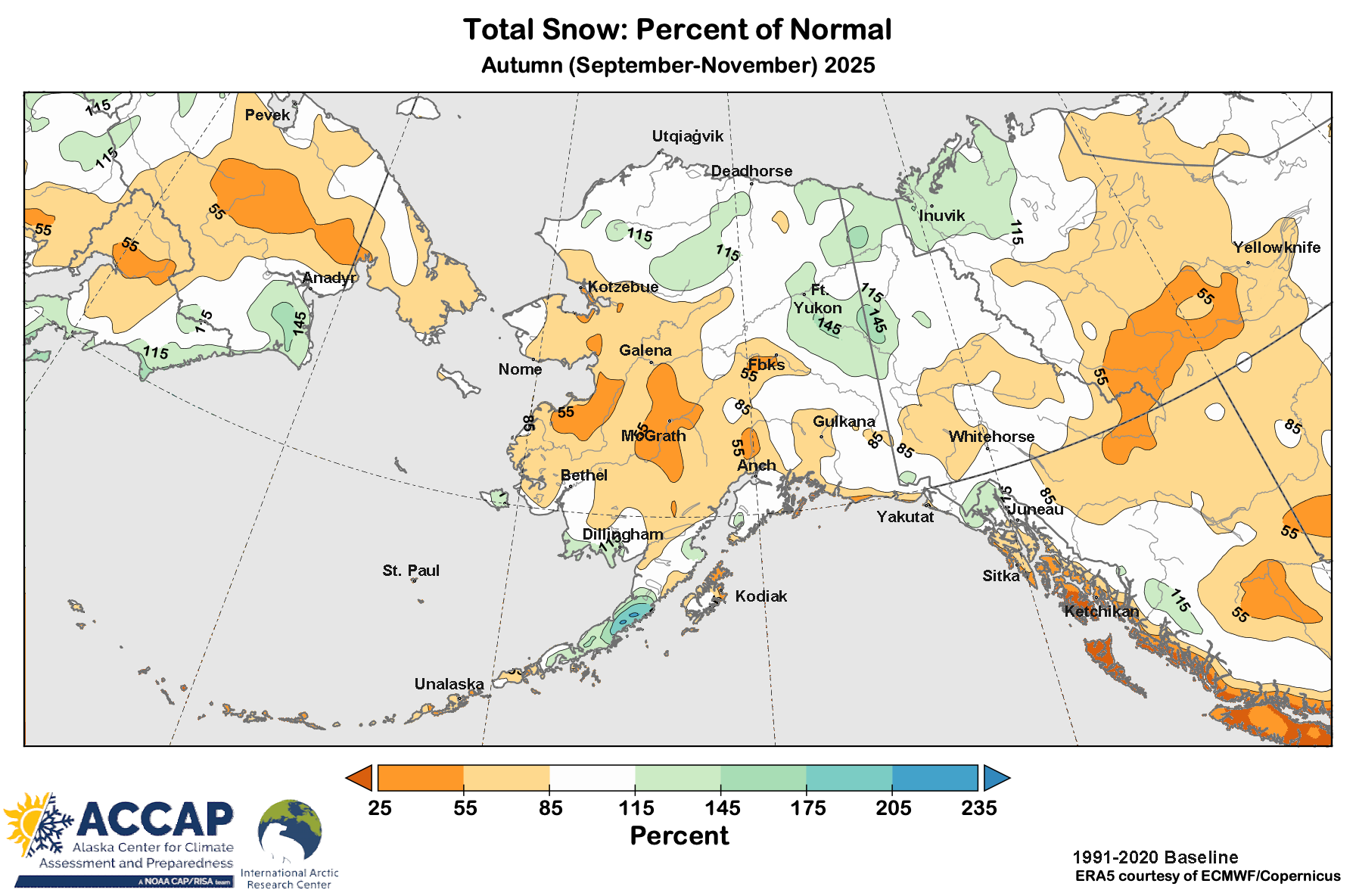 Alaska Climate Summary November 2025 - by Rick Thoman