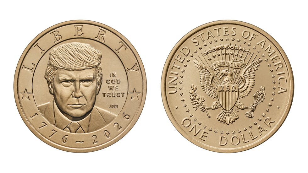 Dollar coin with Trump's face and gold finish goes on sale | AP News