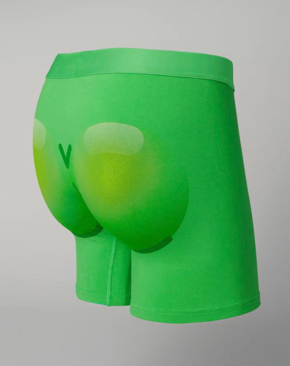 Extremely erotic neon green shorts with padded ass cheeks