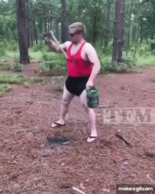 KEG EXPLODES ON MAN!!! on Make a GIF