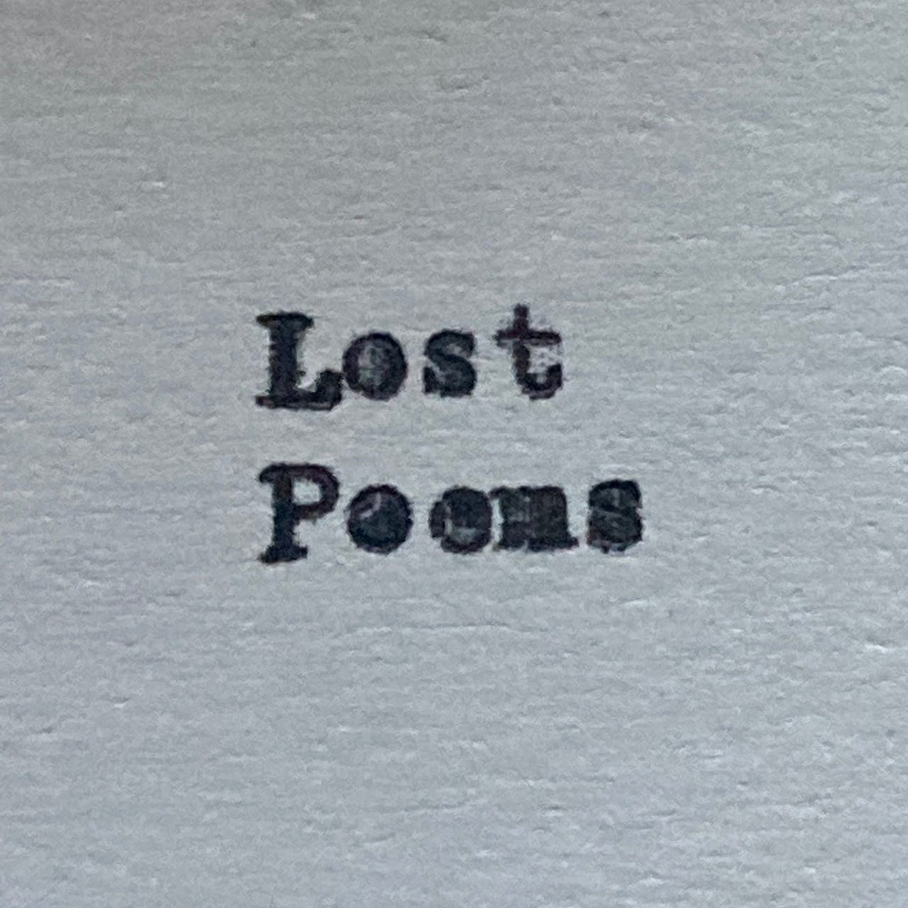 Lost Poems