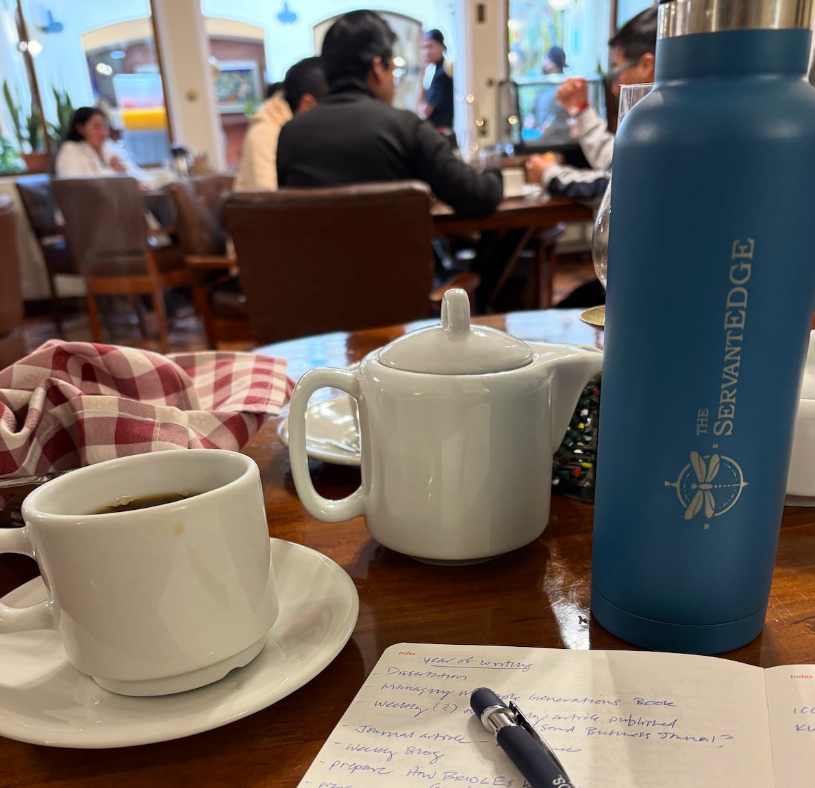 A table with a cup of coffee and a thermos

AI-generated content may be incorrect.