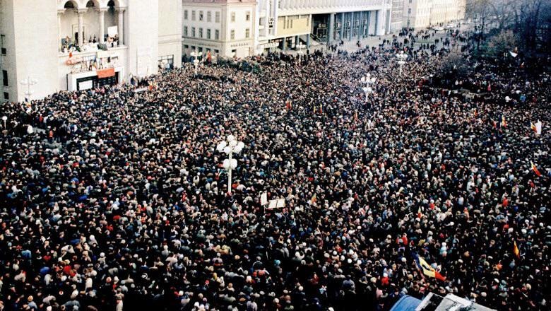 The pivotal protests in Timisoara, Romania, that ignited the anti-communist revolution.