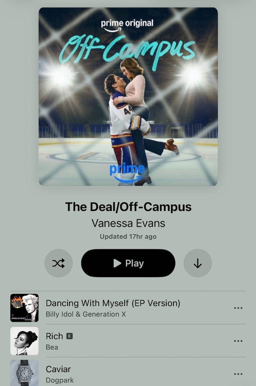 Off-Campus Prime Video TV series Apple Music playlist Off-Campus Prime Video TV series Apple Music playlist