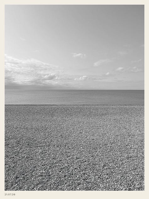 3 views of the English coast, in colour and monochrome