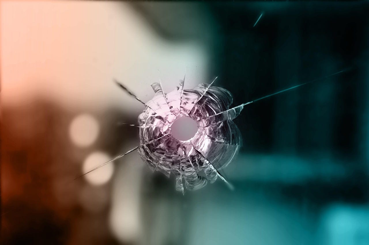 Free Bullet Hole Frosted Glass photo and picture
