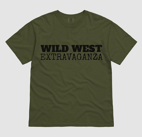 Photos of Wild West Extravaganza merchandise.