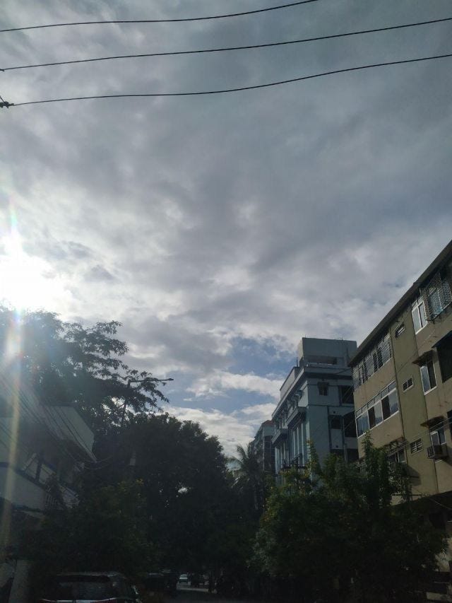 A sky with sun seeping in from the left. A sky with sun seeping in from the left.