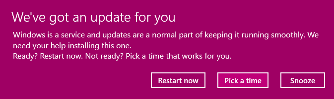 windows 10 update alerts 2017