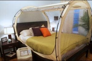 A sample sleep tent for study participants in the LOWS weight loss trial