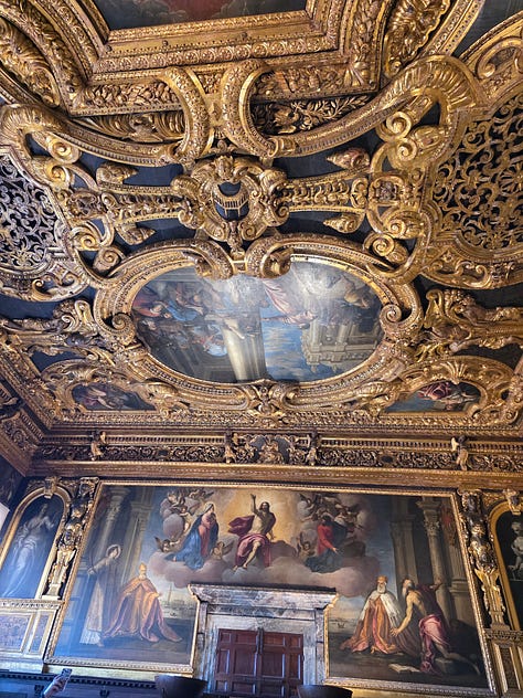 Pictures of paintings and painted ceilings and lots of gold leaf work