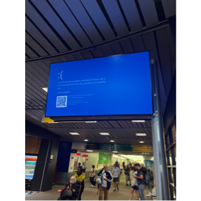 A screen with a blue screen in a room with people
AI-generated content may be incorrect. A screen with a blue screen in a room with people
AI-generated content may be incorrect.