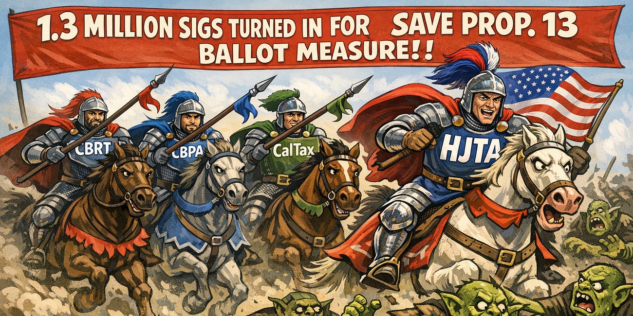 *Breaking News* Save Prop. 13 Taxpayer Champions Turn In 1.3 Million Signatures For November Ballot Measure