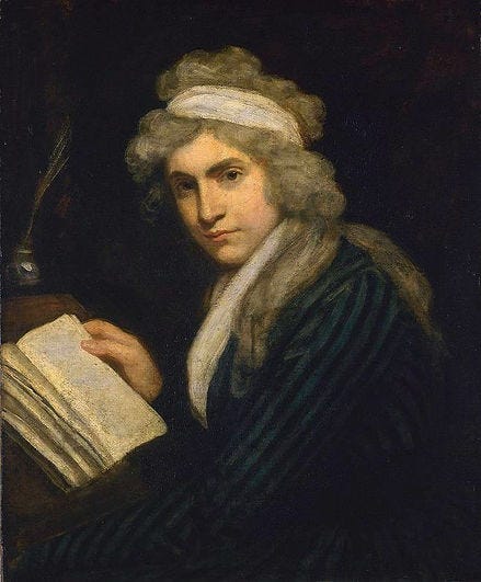Mary Wollstonecraft, painting by John Opie c. 1790-91 / in the Public Domain at Wikimedia Commons