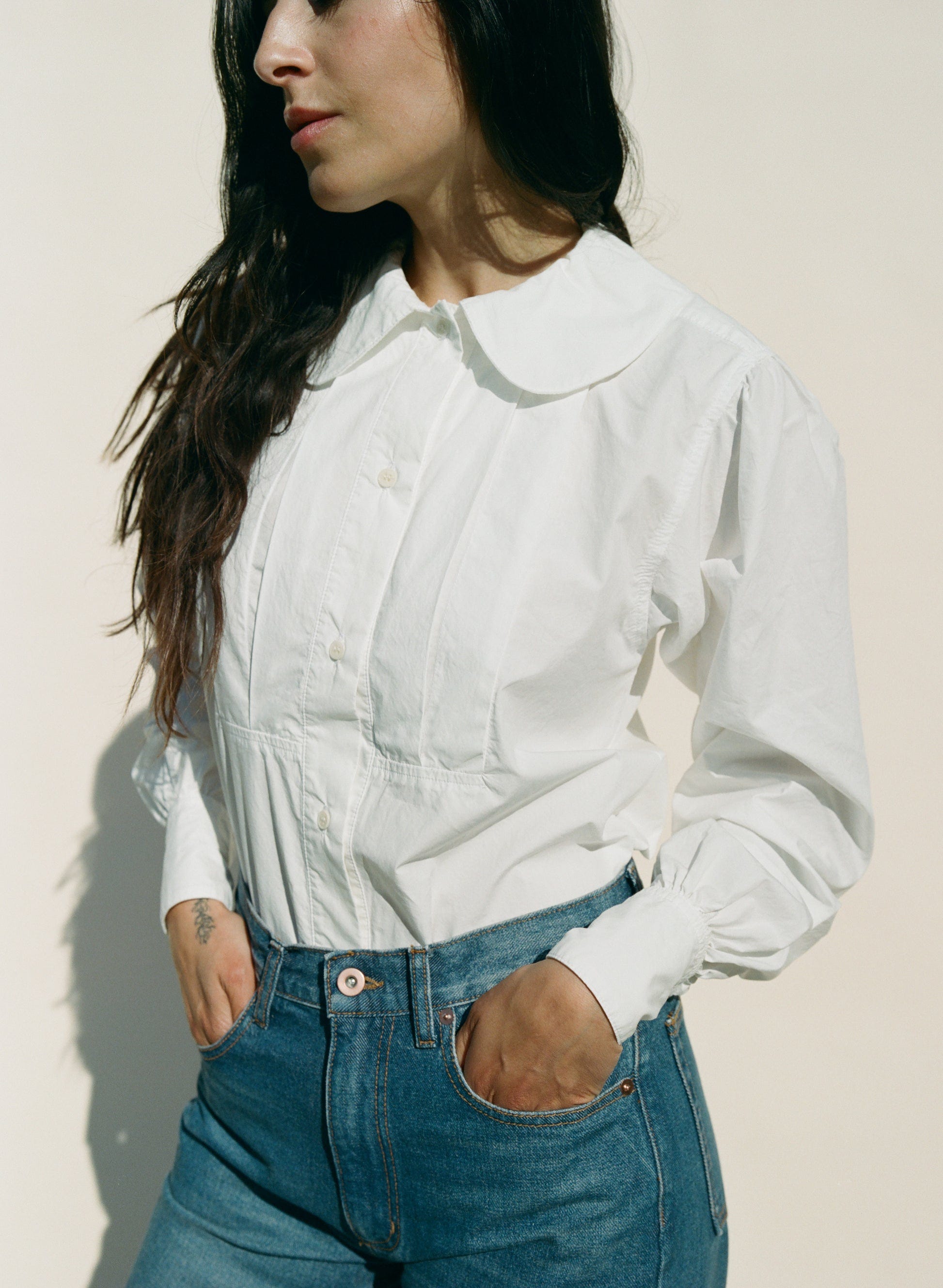 How To Wear White Frilly Blouses - by Erika Veurink