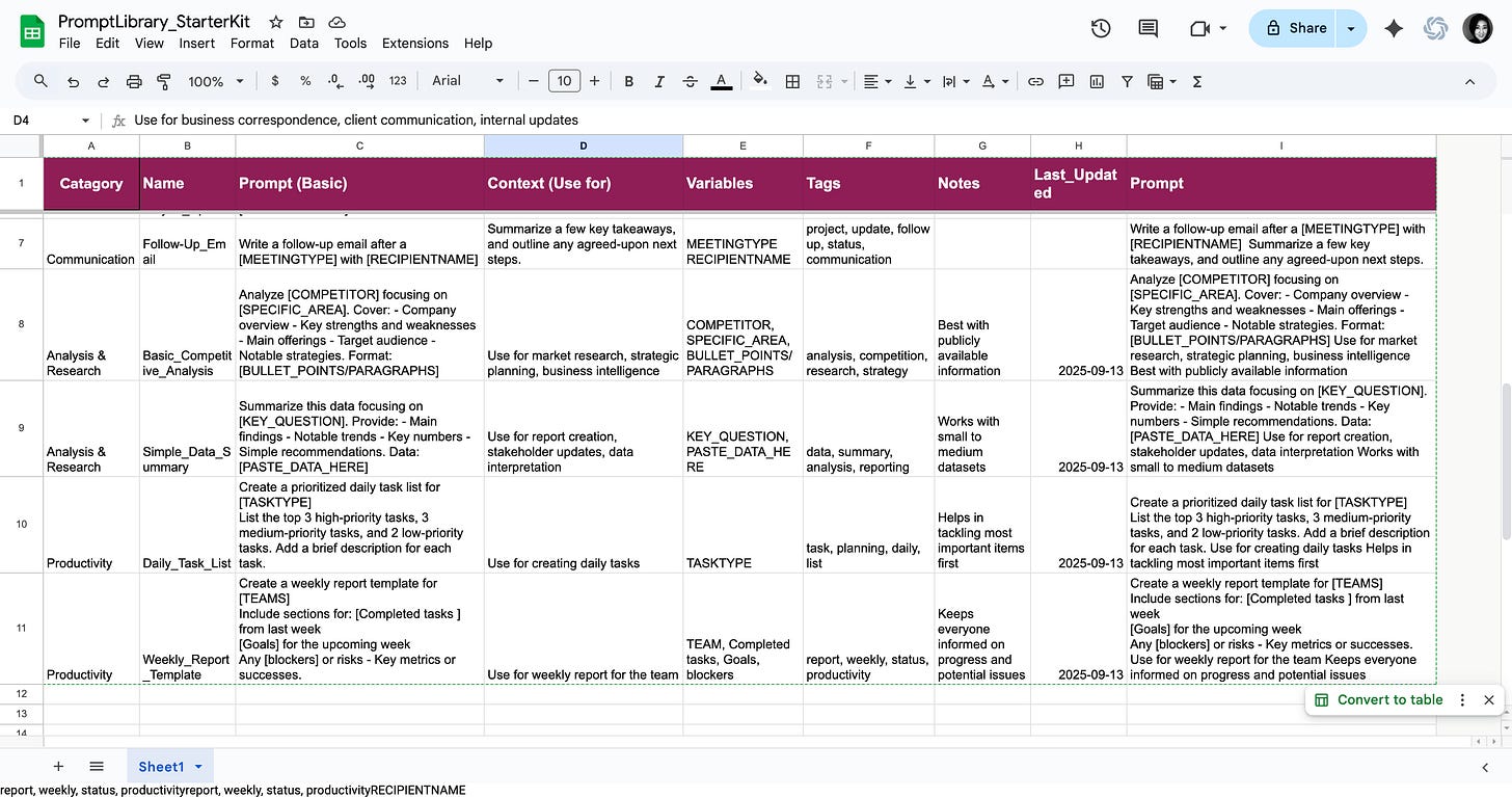 [Template] AI Prompt Library Starter Kit