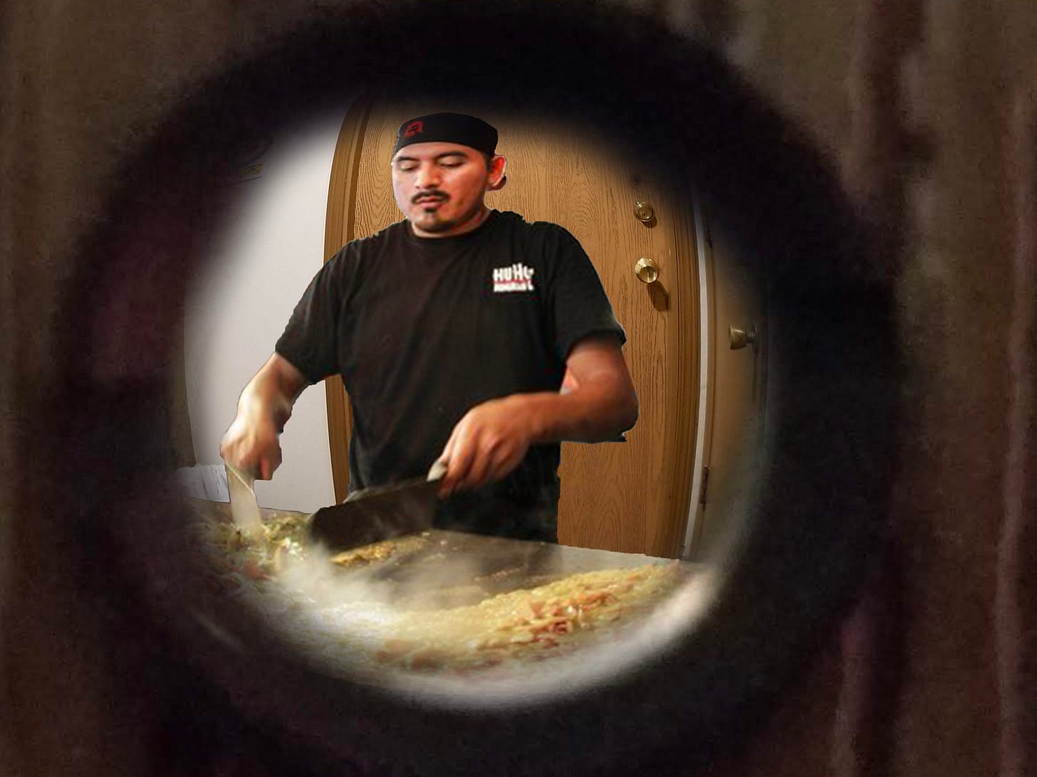 cooking through peephole
