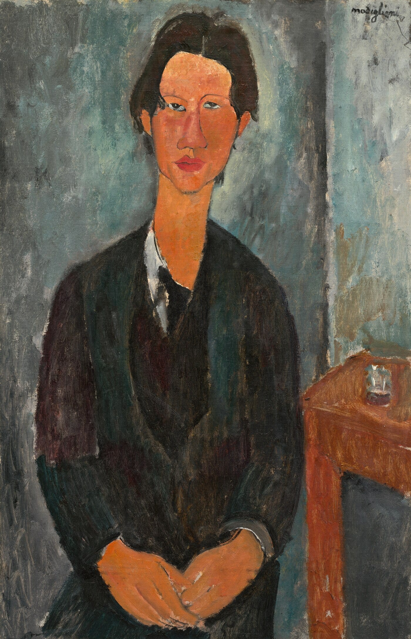 Modigliani's portrait of his friend Chaïm Soutine, 1917. Modigliani's portrait of his friend Chaïm Soutine, 1917.