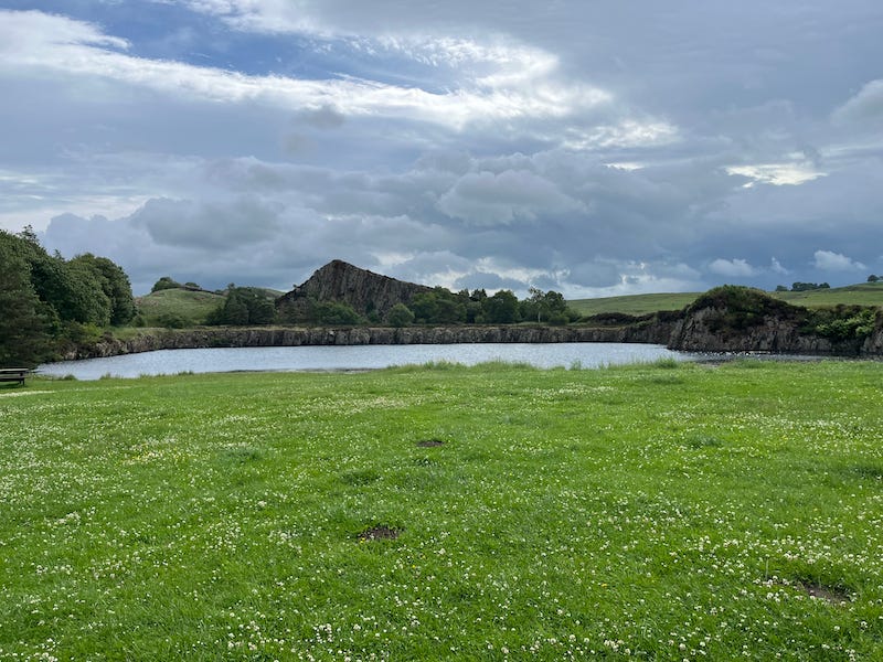 2025-6-22 View from the parking lot looking towards Hadrian’s Wall, photo by author