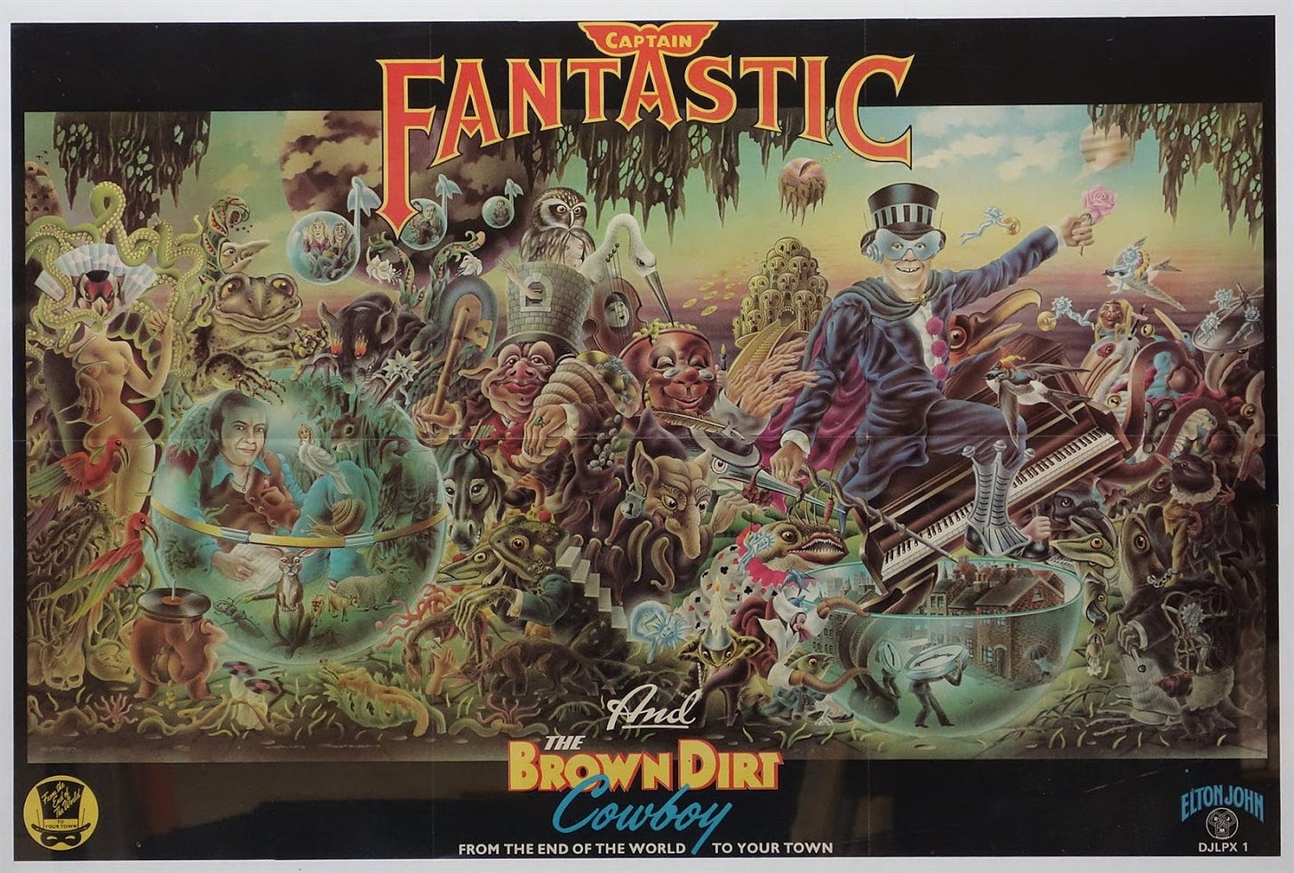 Poster art for 'Captain Fantastic and the Brown Dirt Cowboy' by Elton John