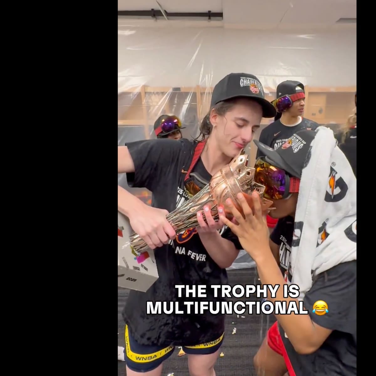 Caitlin Clark Had Hilarious, Responsible Question As Fever Celebrated With  Cup Trophy