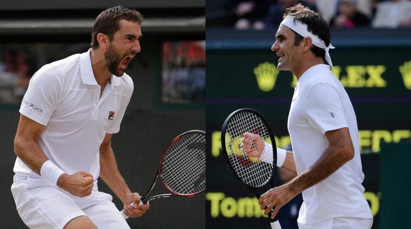 roger federer beats off marin cilic for wimbledon title 2017 images roger federer beats off marin cilic for wimbledon title 2017 images