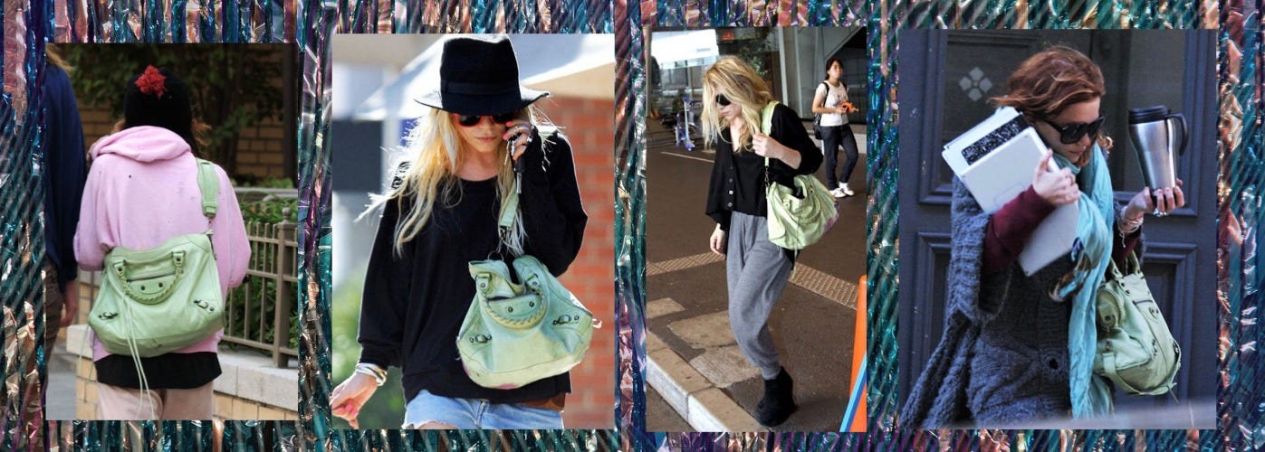 Mary-Kate Olsen’s Balenciaga motorcycle bag.