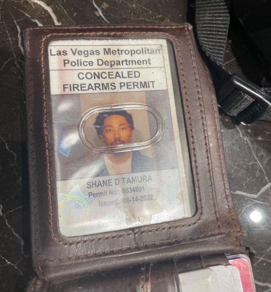 Concealed firearms permit for Shane D Tamura.