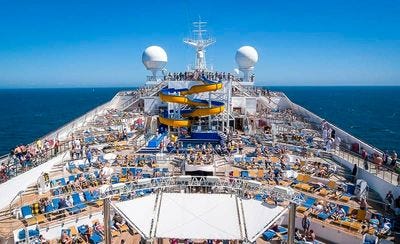 A view of sun deck on a cruise ship