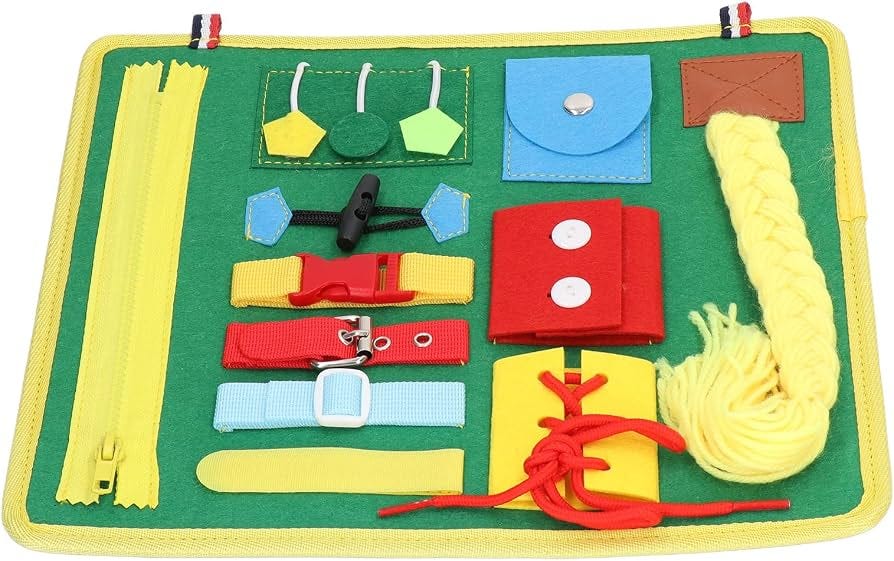 Toddler Busy Board, Felt Material Sensory Board Yellow for Fine Motor Skill  for Kids : Amazon.co.uk: Toys & Games