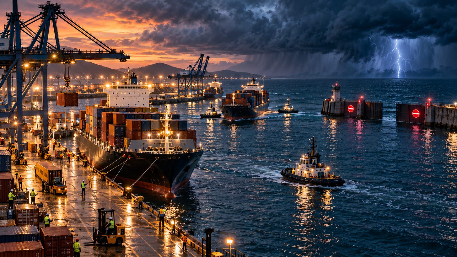 Harbor crews safely dock ships before a storm, symbolizing graceful application shutdown. Harbor crews safely dock ships before a storm, symbolizing graceful application shutdown.