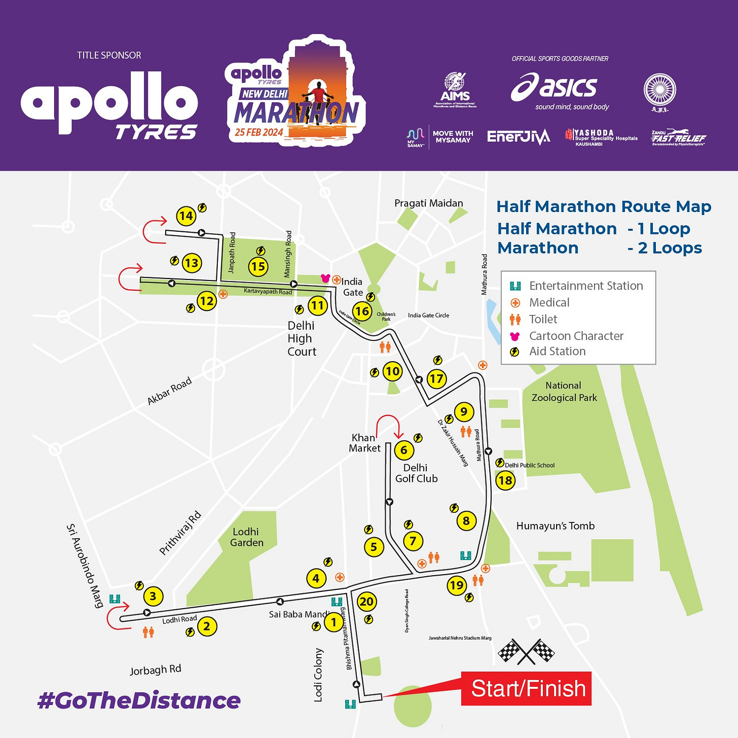 New Delhi Marathon Route Map