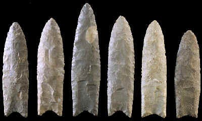 Six Large Eastern Clovis Points Page 1