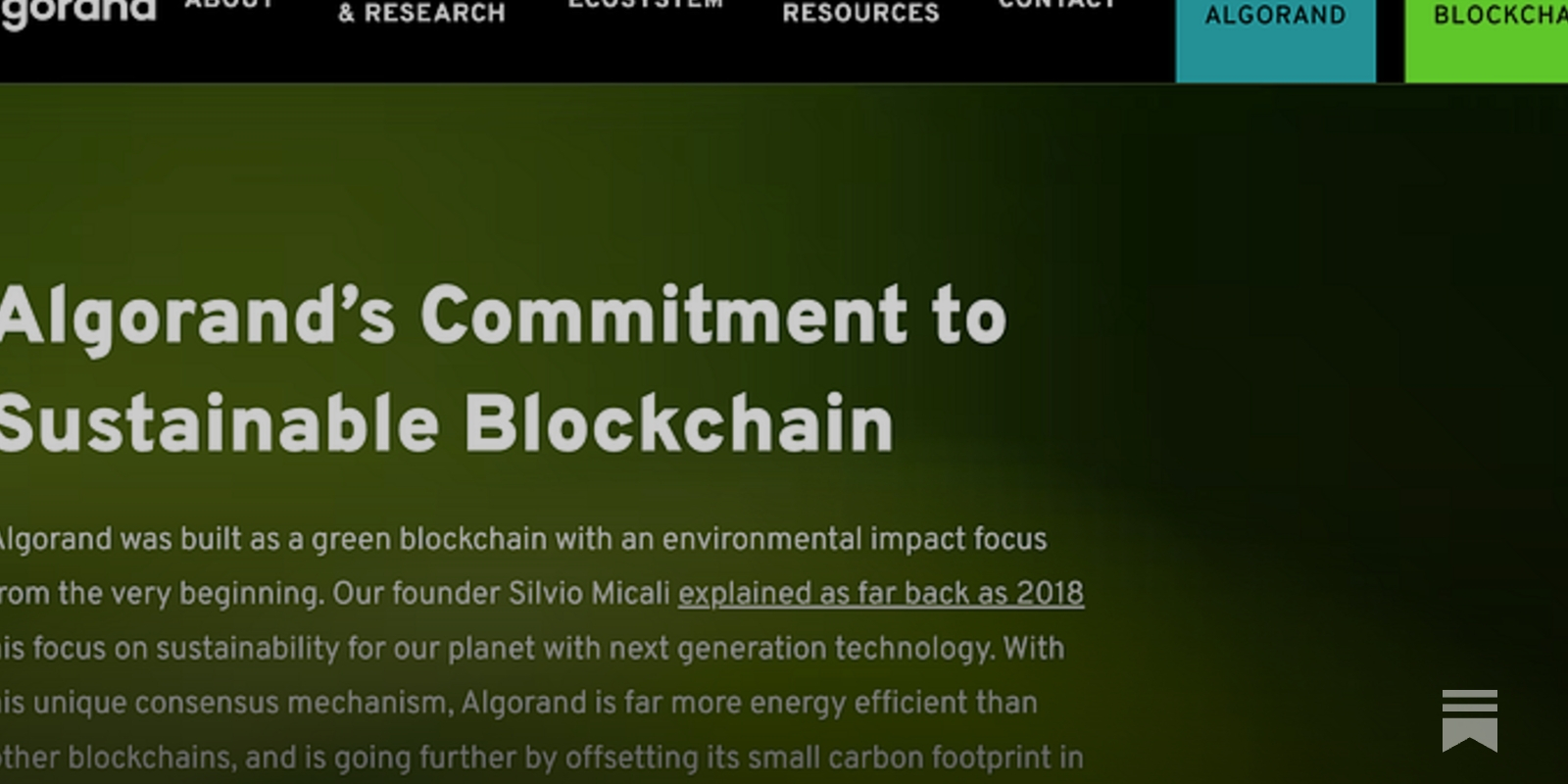 Algorand - a carbon neutral blockchain