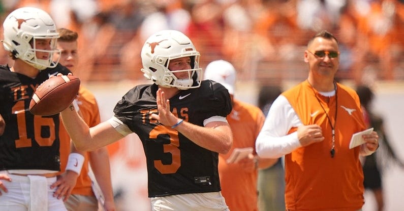 Quinn Ewers: 'I feel I'm getting a PHD in QB play' under Steve Sarkisian -  On3