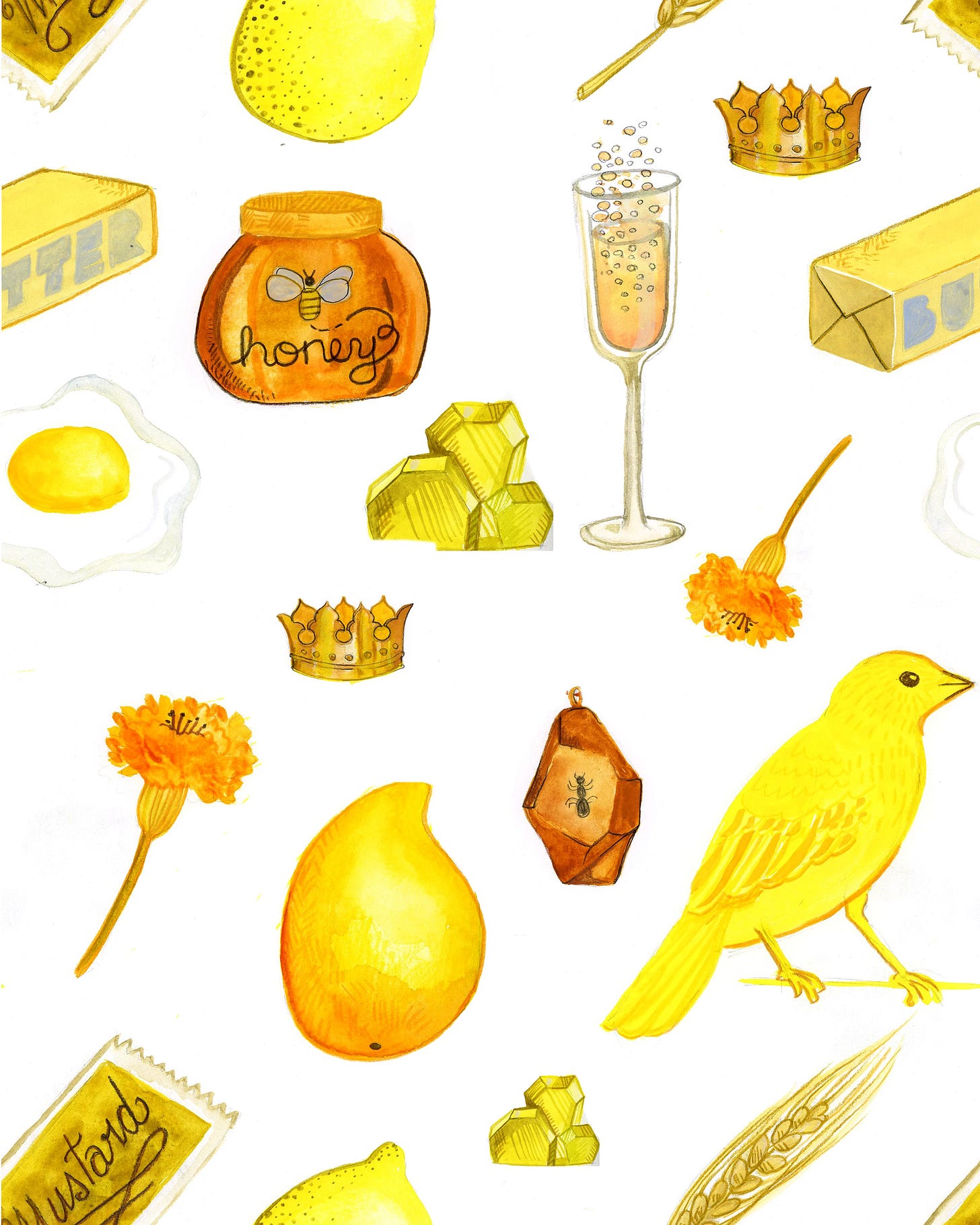 yellow color things drawing