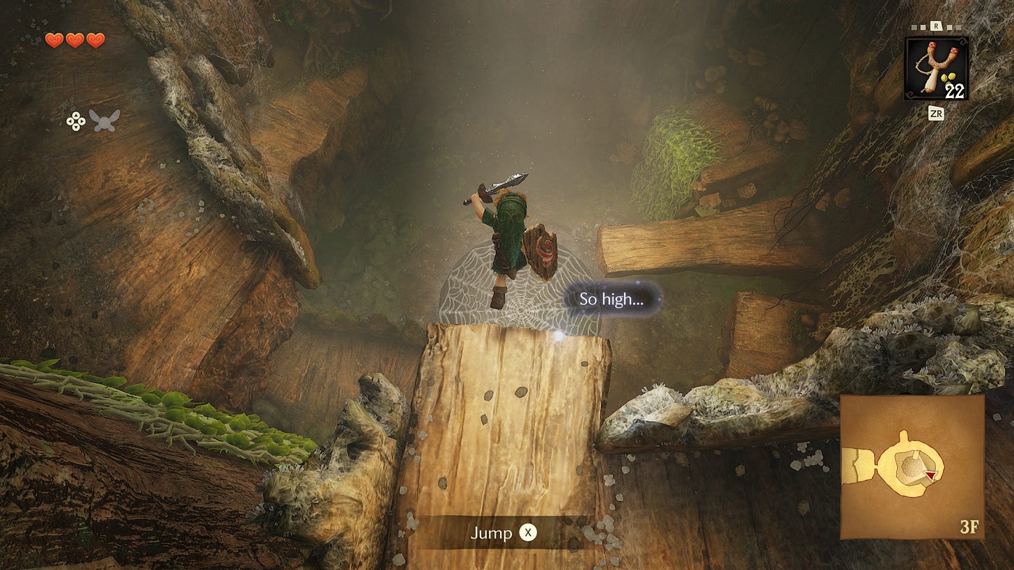 Link jumping into the spider's web Link jumping into the spider's web